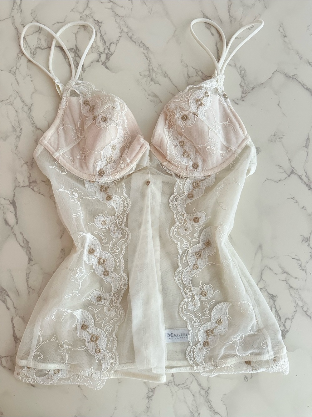 La Perla Sheer Lace corset Ivory